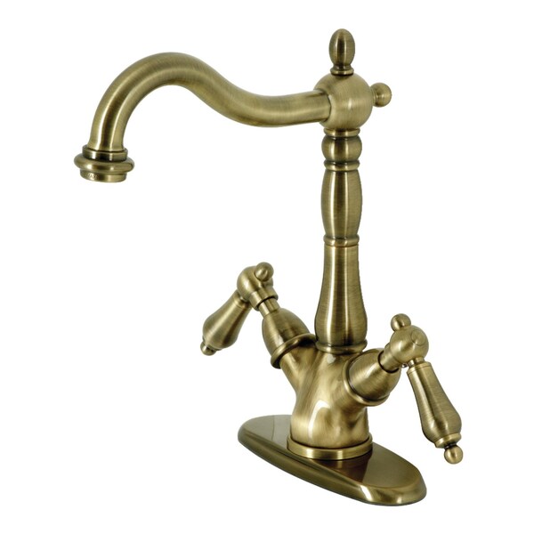KS1493AL Heritage 2-Handle Vessel Sink Faucet, Antique Brass